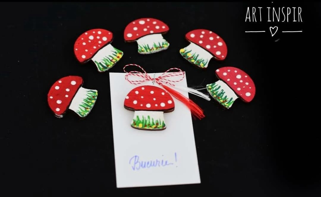 Mărțișor pictat  - bijuterii - mărțișor - Artynos.ro