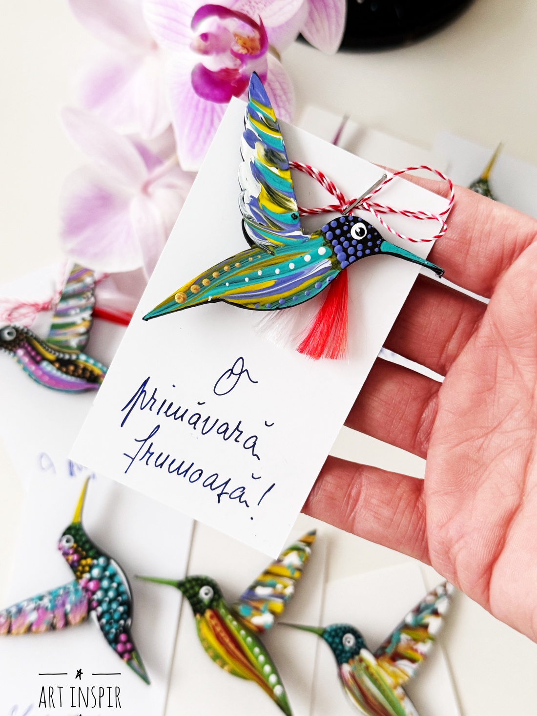 Mărțișor Pasărea Colibri  - bijuterii - mărțișor - Artynos.ro