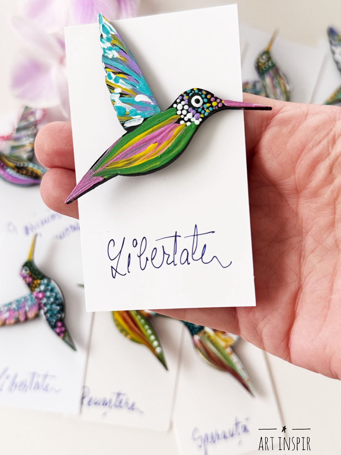 Mărțișor Pasărea Colibri  - bijuterii - mărțișor - Artynos.ro