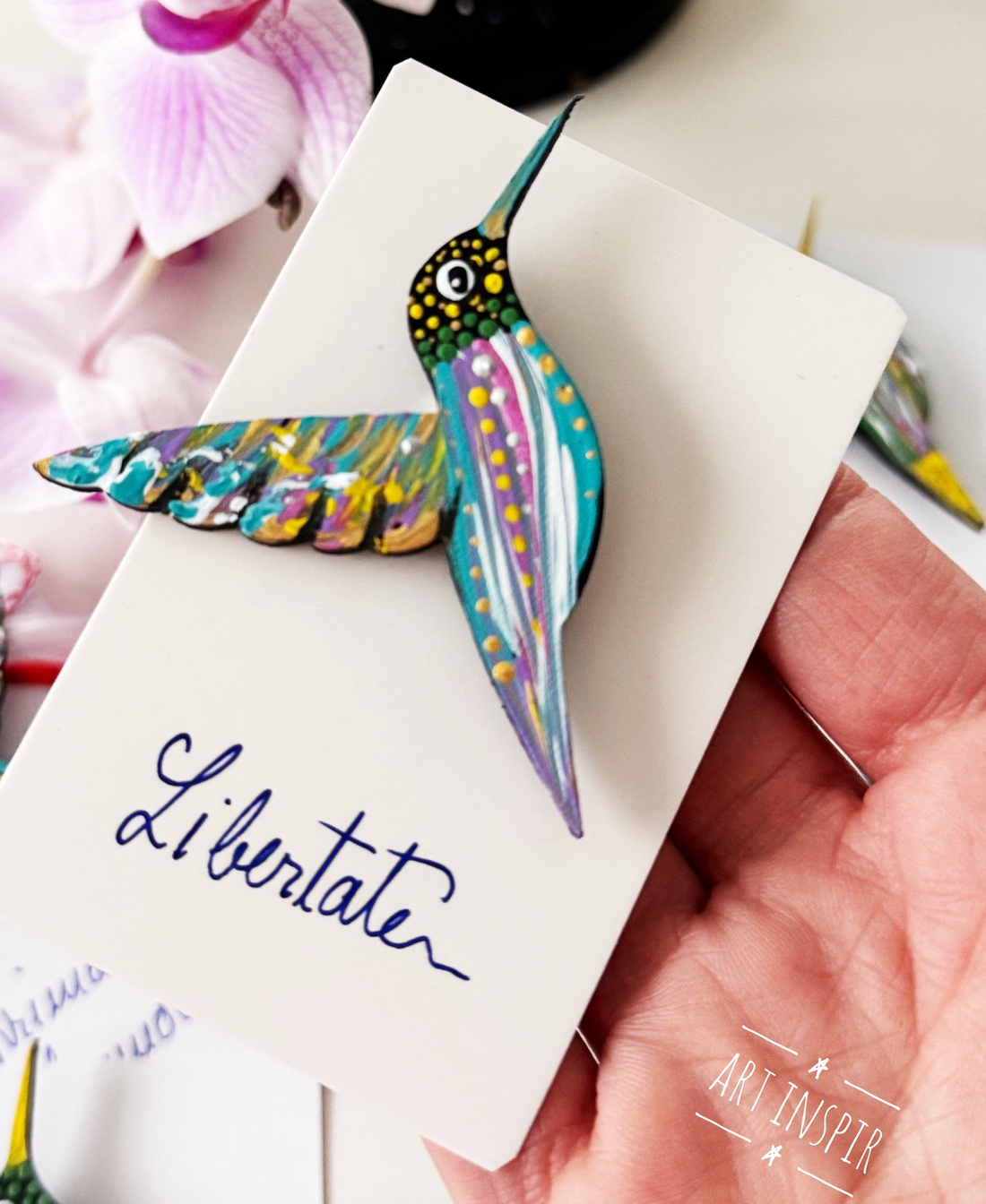 Mărțișor Pasărea Colibri  - bijuterii - mărțișor - Artynos.ro