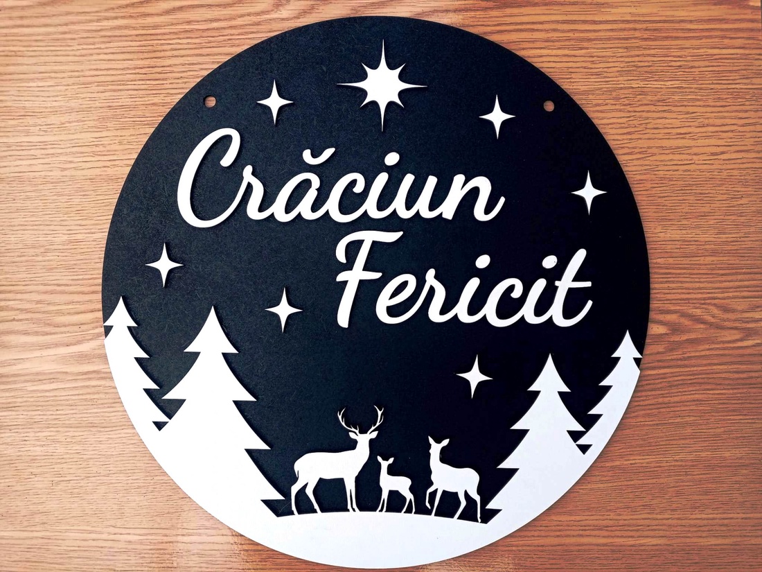 Decoratiune pentru usa cu mesajul Craciun Fericit, MDF, diametru 33 cm - accesorii de crăciun - decorațiuni de crăciun de casă - decorațiuni pentru casă de crăciun - Artynos.ro Decoratiune pentru usa cu mesajul Craciun Fericit, MDF, diametru 33 cm - accesorii de crăciun - decorațiuni de crăciun de casă - decorațiuni pentru casă de crăciun - Artynos.ro