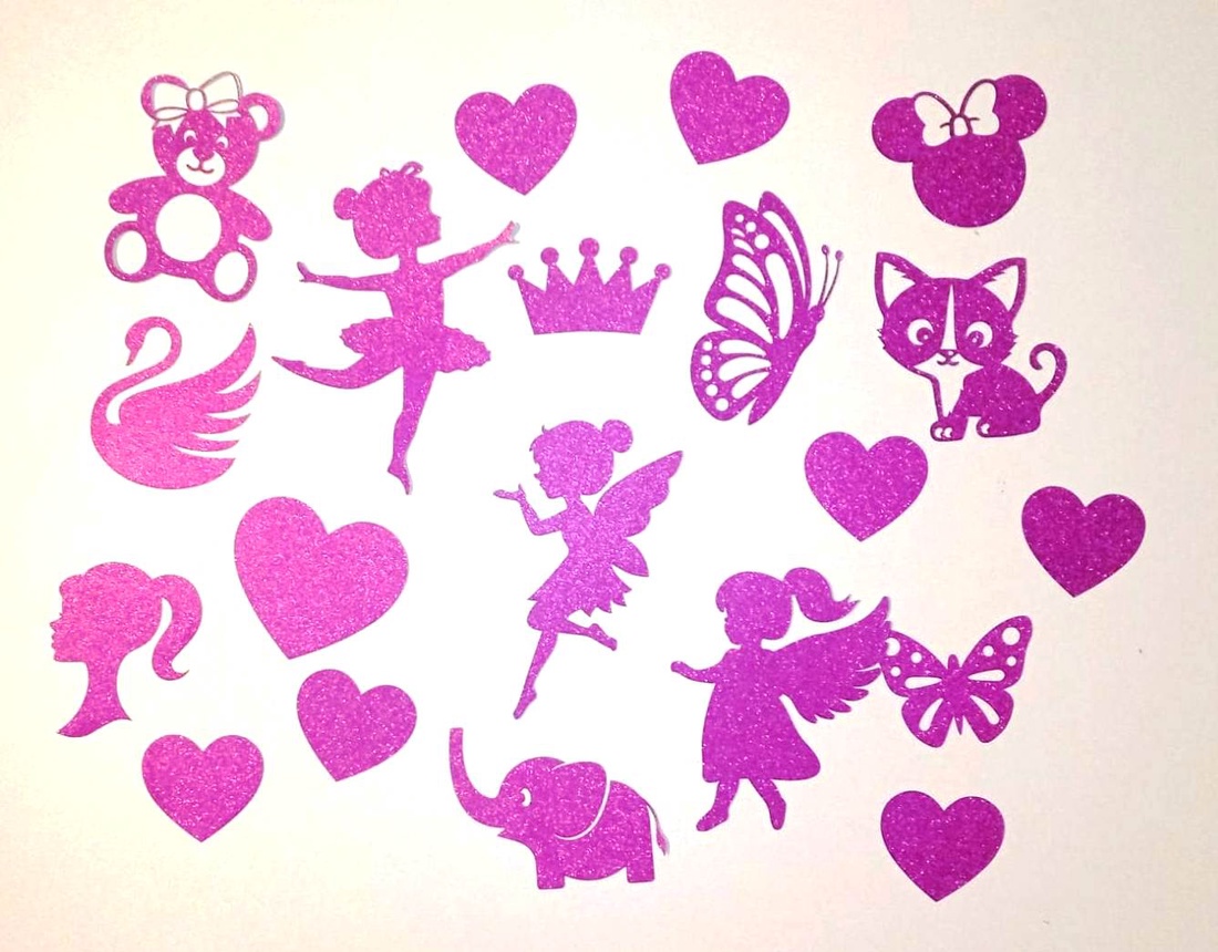 Set 100 forme carton glitter -  - Artynos.ro