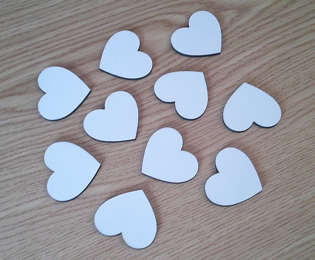 Set 50 blank-uri inima - HDF alb, 5x6 cm  - accessorii și unelte - accesorii decorative - alte accesorii - Artynos.ro