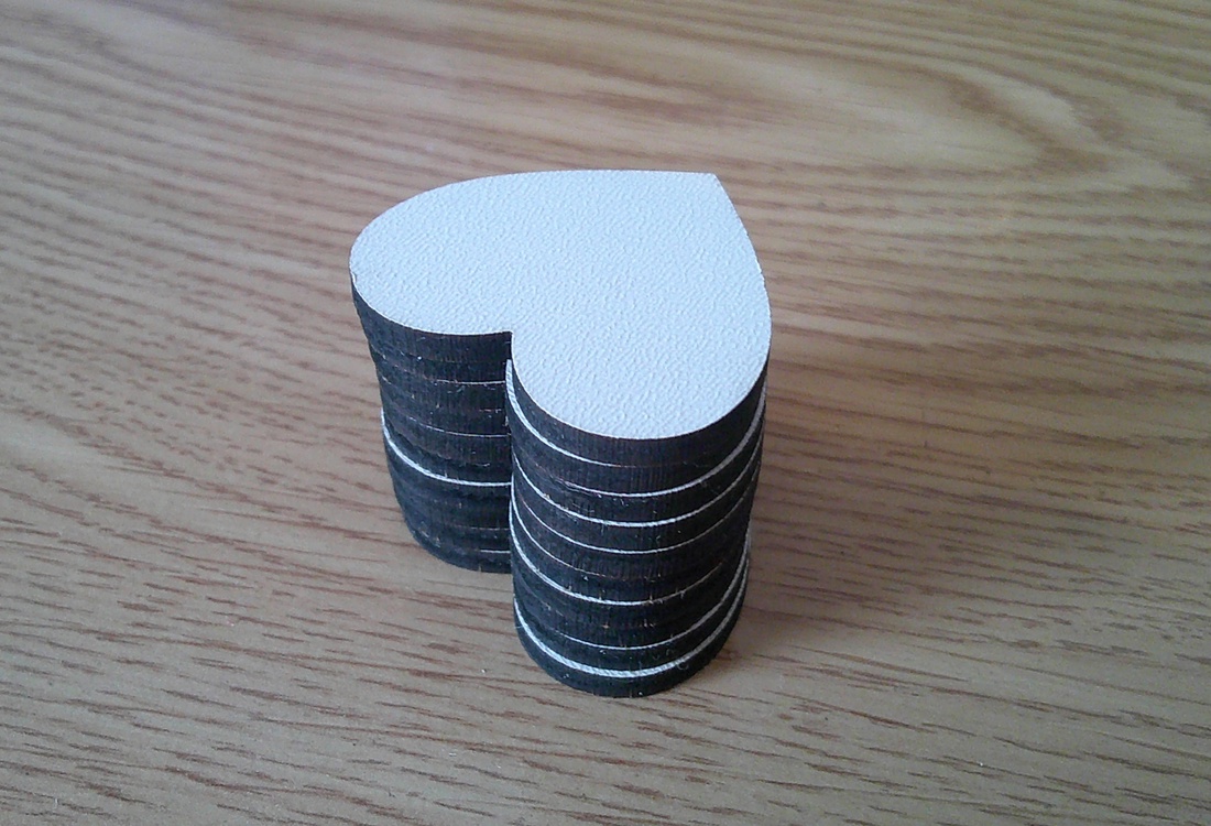 Set 50 blank-uri inima - HDF alb, 5x6 cm  - accessorii și unelte - accesorii decorative - alte accesorii - Artynos.ro