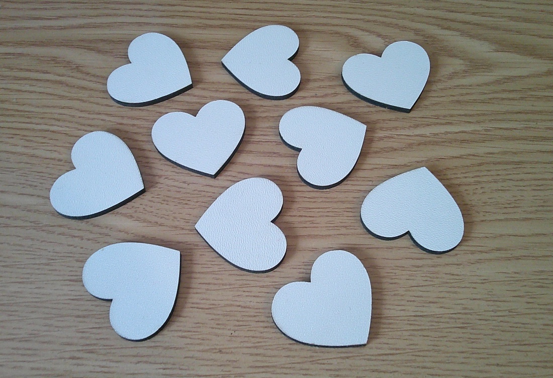 Set 50 blank-uri inima - HDF alb, 5x6 cm  - accessorii și unelte - accesorii decorative - alte accesorii - Artynos.ro