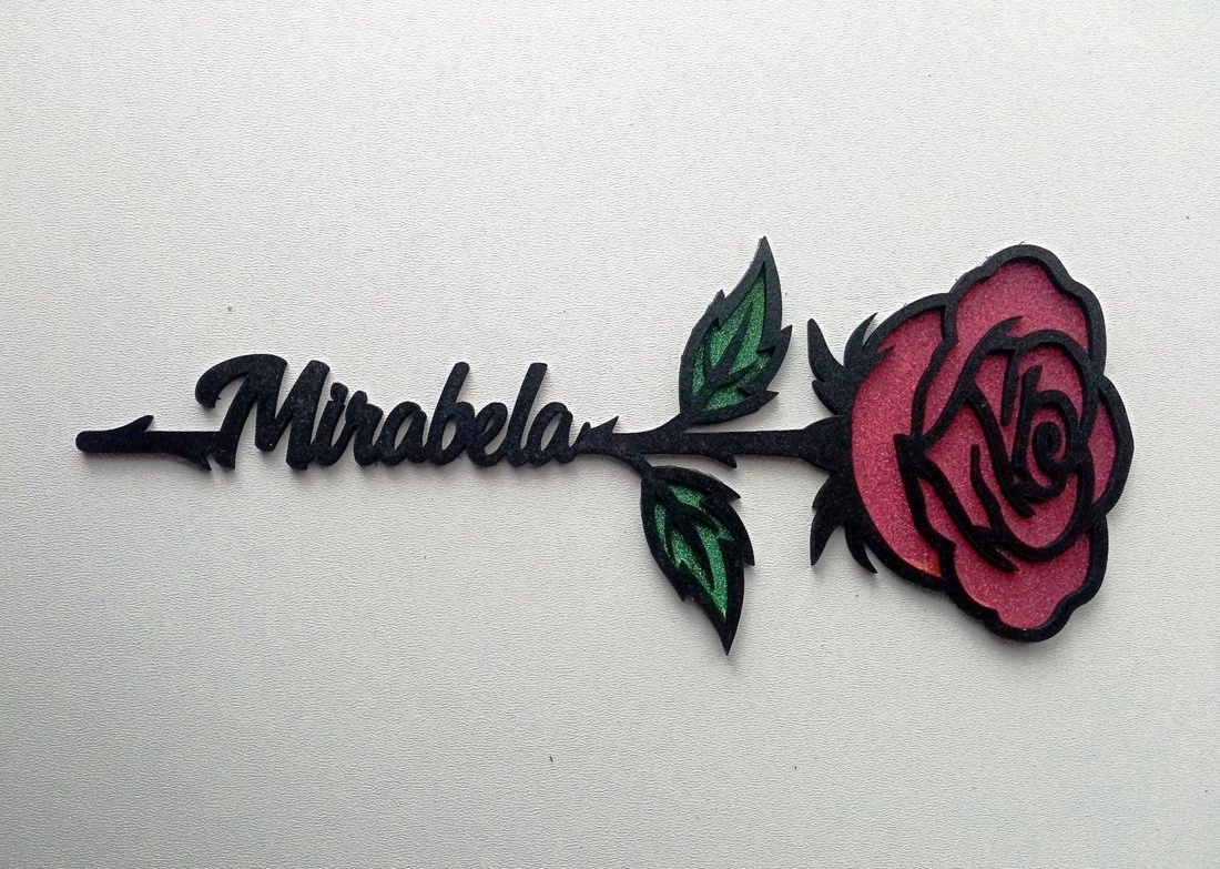 Floare din lemn cu nume 20x8 cm - accessorii și unelte - accesorii decorative - alte accesorii - Artynos.ro