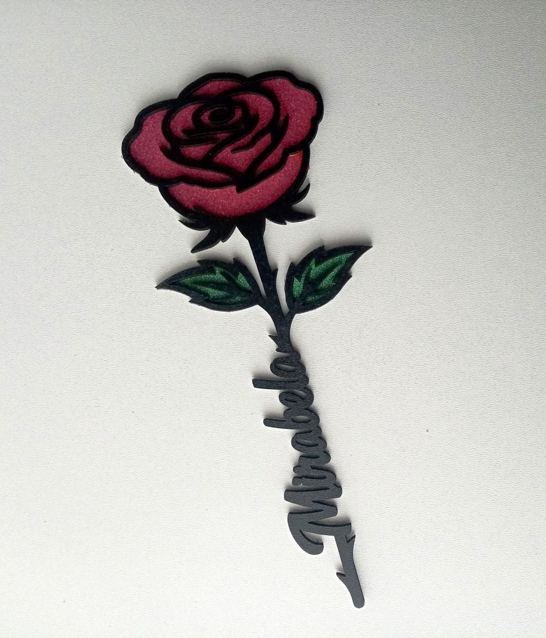 Floare din lemn cu nume 20x8 cm - accessorii și unelte - accesorii decorative - alte accesorii - Artynos.ro