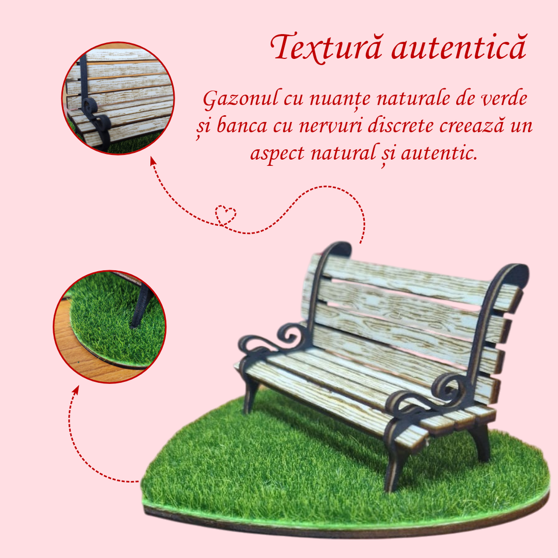 Diorama Povestea Noastra, Un Simbol al Iubirii, cu Banca Realista si Design Autentic - accessorii și unelte - lemn - alte produse din lemn - Artynos.ro