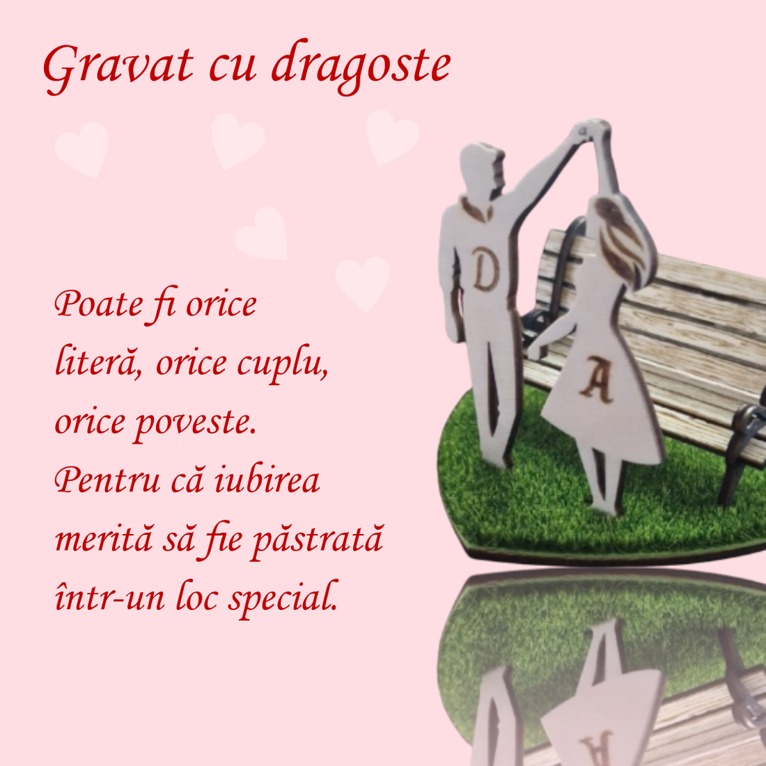 Diorama Povestea Noastra, Un Simbol al Iubirii, cu Banca Realista si Design Autentic - accessorii și unelte - lemn - alte produse din lemn - Artynos.ro