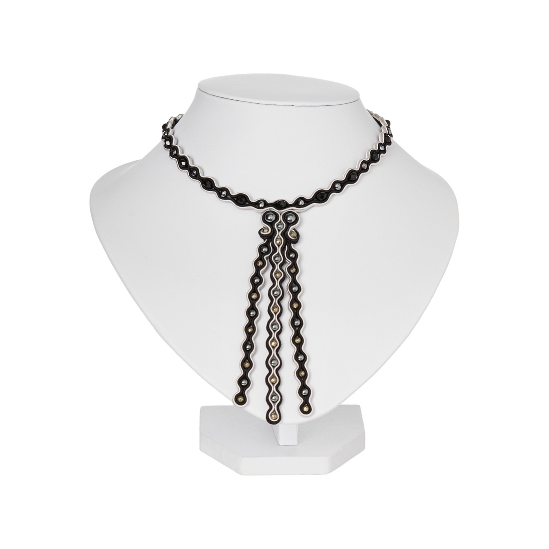 Elegant Choker � Colier soutache realizat manual - bijuterii - coliere - coliere cu multiple șiruri - Artynos.ro