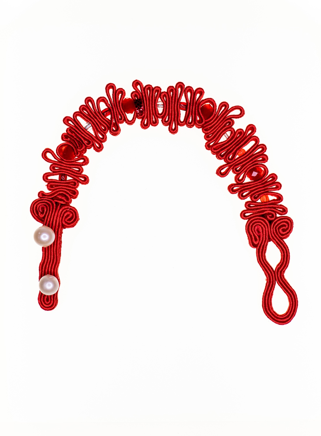 Love Is Eternal  este o brățară roșie, realizată manual în tehnica soutache.  - bijuterii - brățări - brățări împletite - Artynos.ro