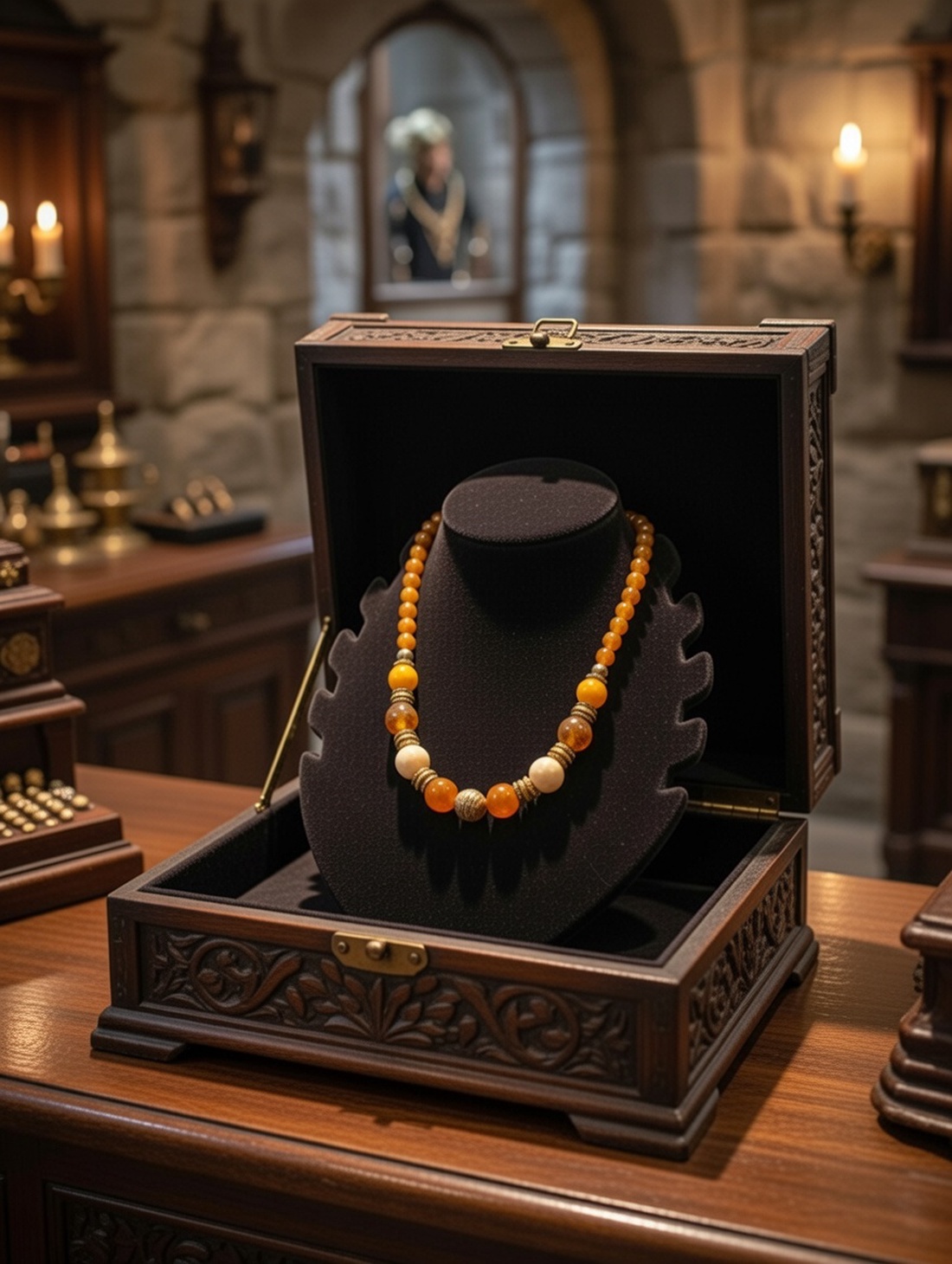 Colier cuart galben - bijuterii - coliere - coliere din pietre semiprețioase - Artynos.ro