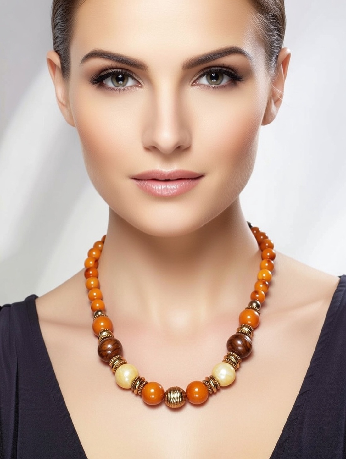 Colier cuart galben - bijuterii - coliere - coliere din pietre semiprețioase - Artynos.ro