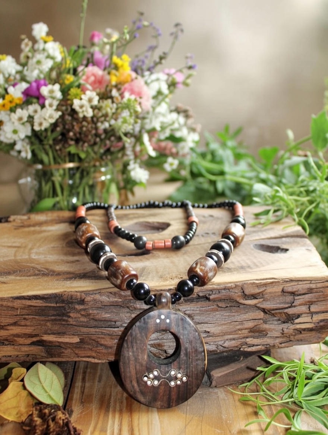 Colier din pietre sardonix si onix - bijuterii - coliere - coliere din pietre semiprețioase - Artynos.ro