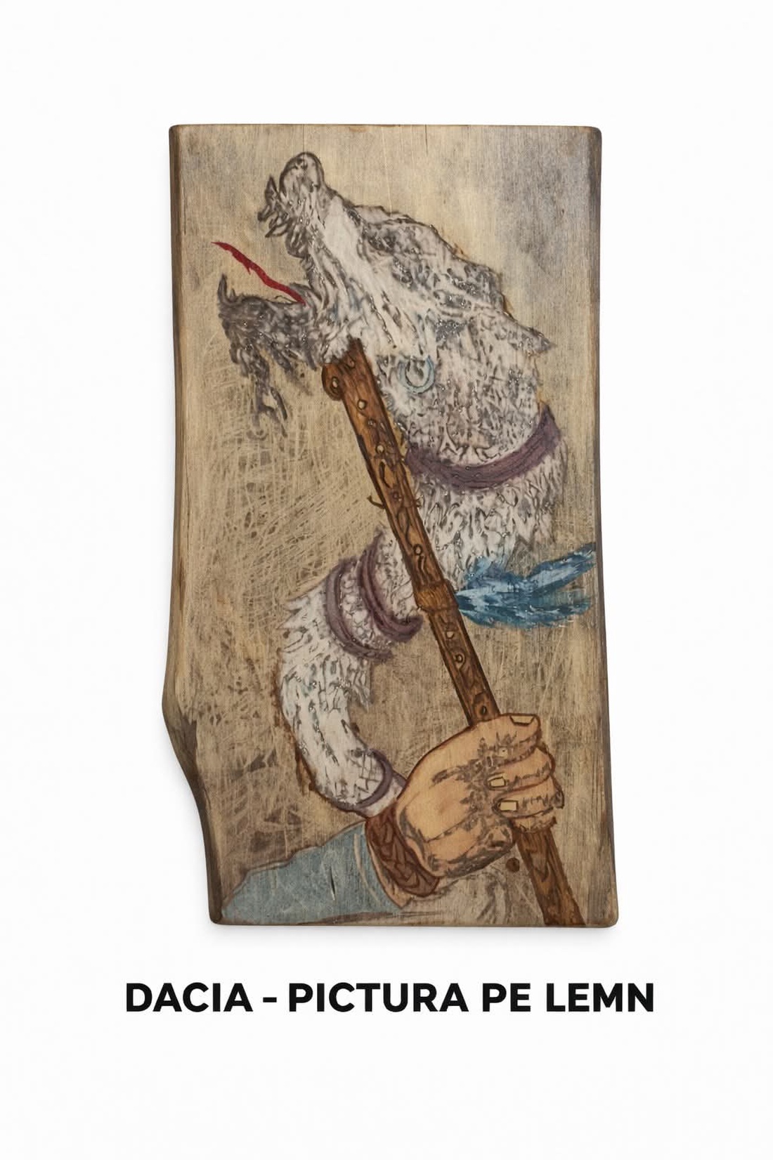 Lupul Dacic/pictura - casă & stil de viață - decorațiuni de casă - decorațiuni de pereți - placă decorativă - Artynos.ro