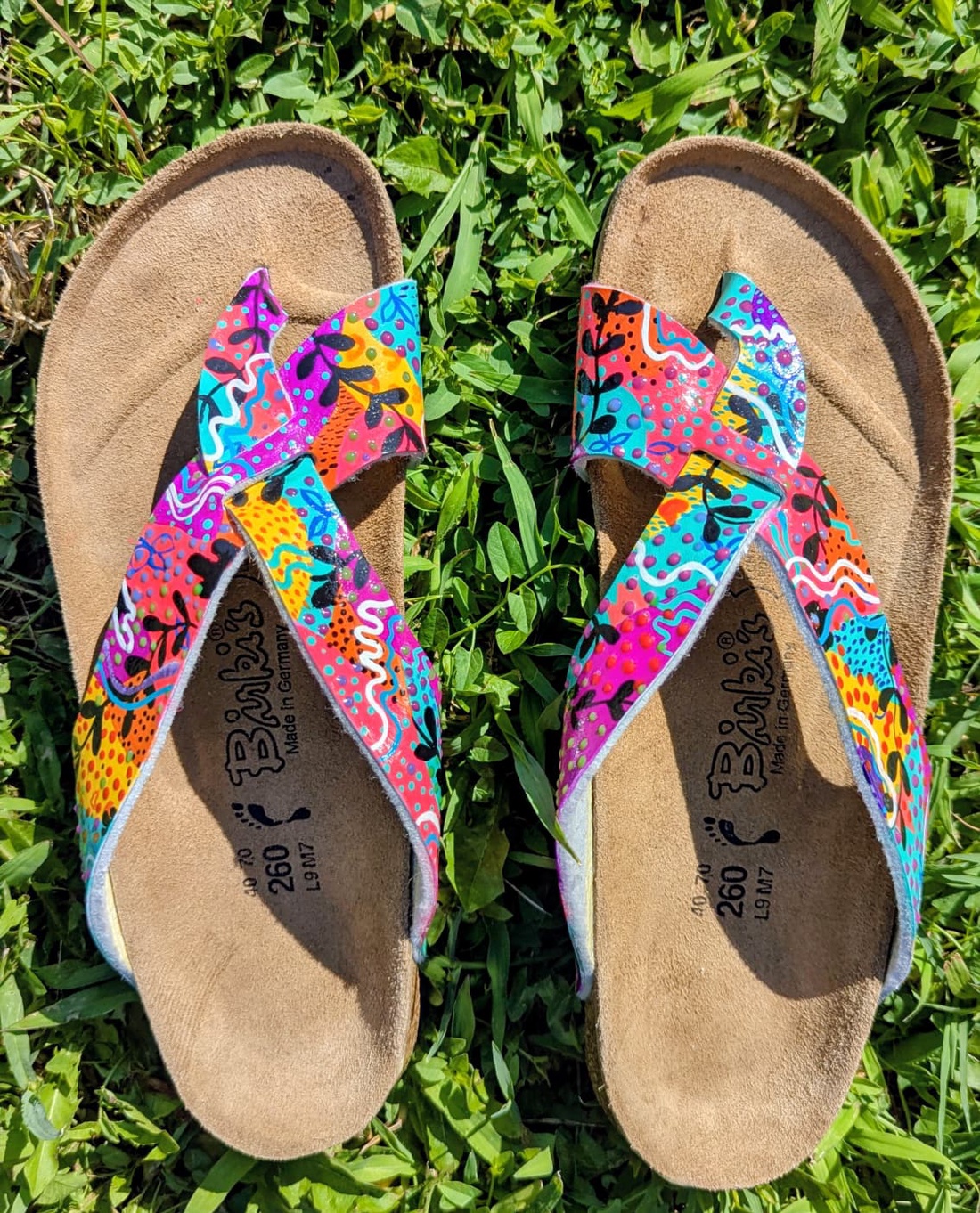 Sandale pictate manual Birkenstock  - îmbrăcăminte și modă - pantofi, papuci, șosete - sandale - Artynos.ro