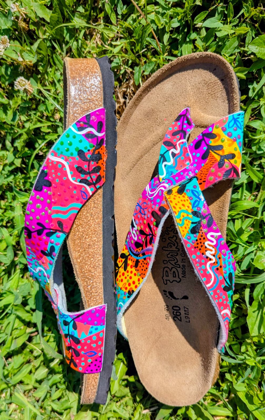 Sandale pictate manual Birkenstock  - îmbrăcăminte și modă - pantofi, papuci, șosete - sandale - Artynos.ro