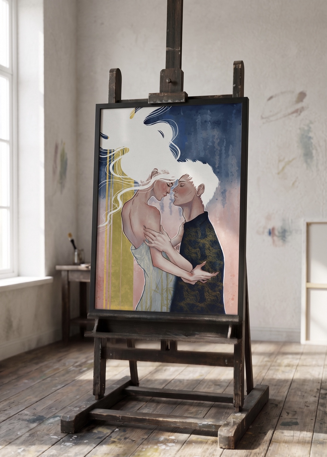 The Modern Kiss - Fine Art Print - arte vizuale și accesorii  - picturi - picturi în tehnică mixtă - Artynos.ro