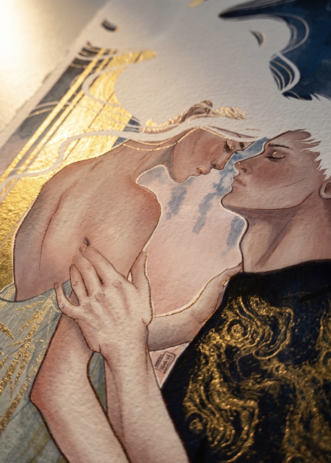 The Modern Kiss - Fine Art Print - arte vizuale și accesorii  - picturi - picturi în tehnică mixtă - Artynos.ro