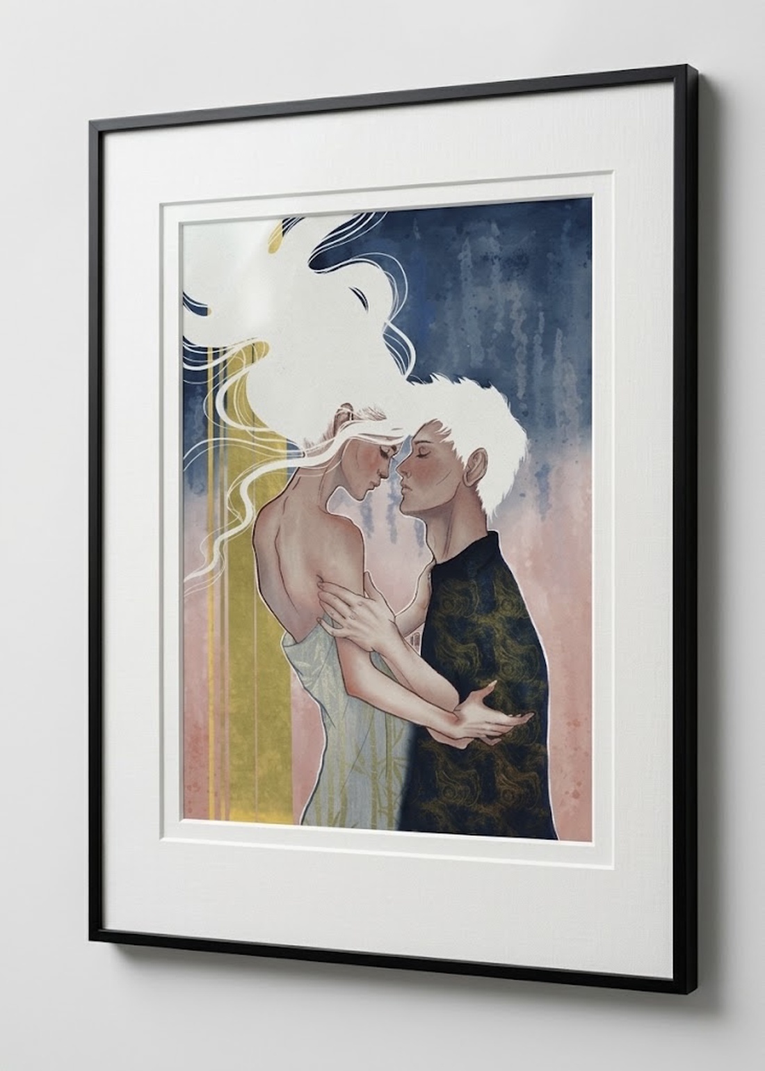 The Modern Kiss - Fine Art Print - arte vizuale și accesorii  - picturi - picturi în tehnică mixtă - Artynos.ro