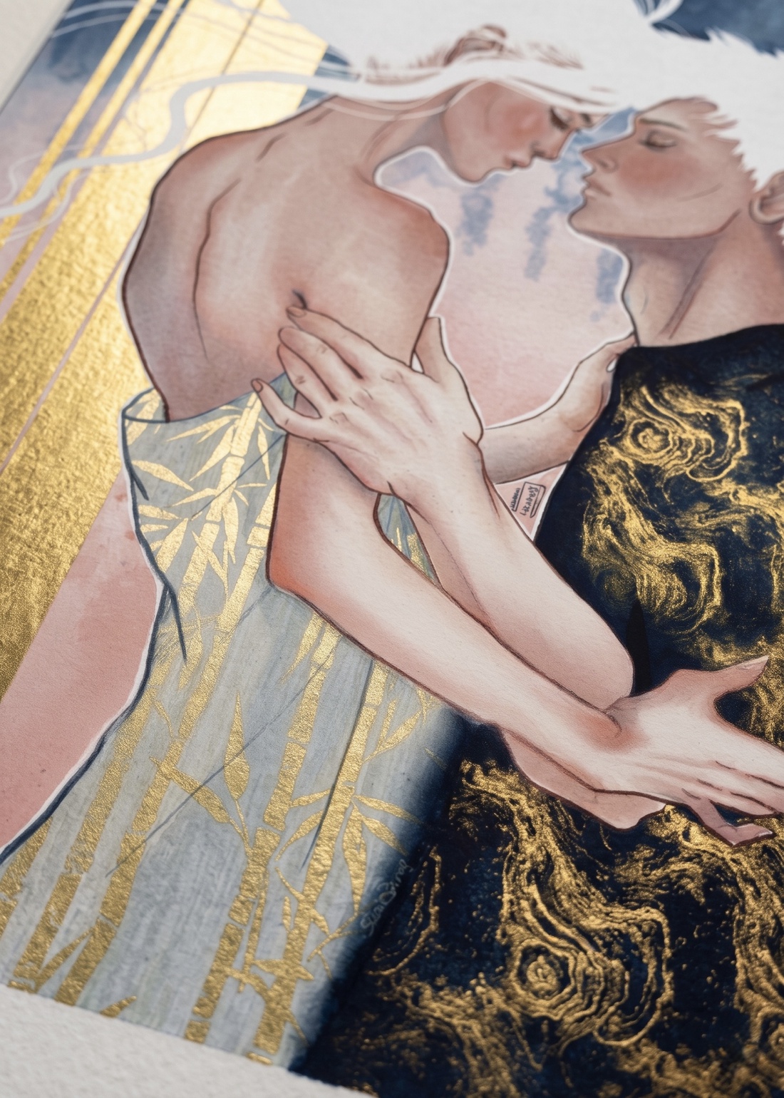 The Modern Kiss - Fine Art Print - arte vizuale și accesorii  - picturi - picturi în tehnică mixtă - Artynos.ro