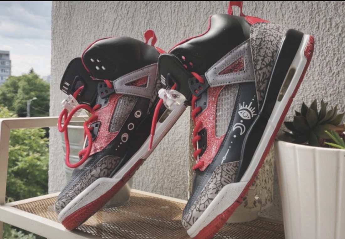 Custom sneakers Air Jordan Spizike OG White Cement - îmbrăcăminte și modă - pantofi, papuci, șosete - adidași - Artynos.ro