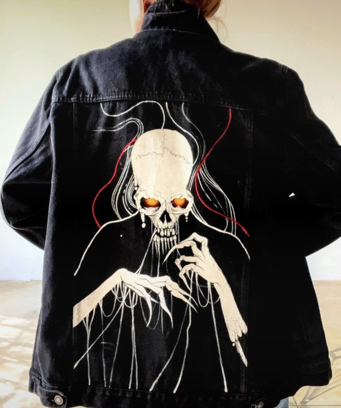 Geaca Denim pictata  - îmbrăcăminte și modă - haine bărbați - geacă bărbați - Artynos.ro