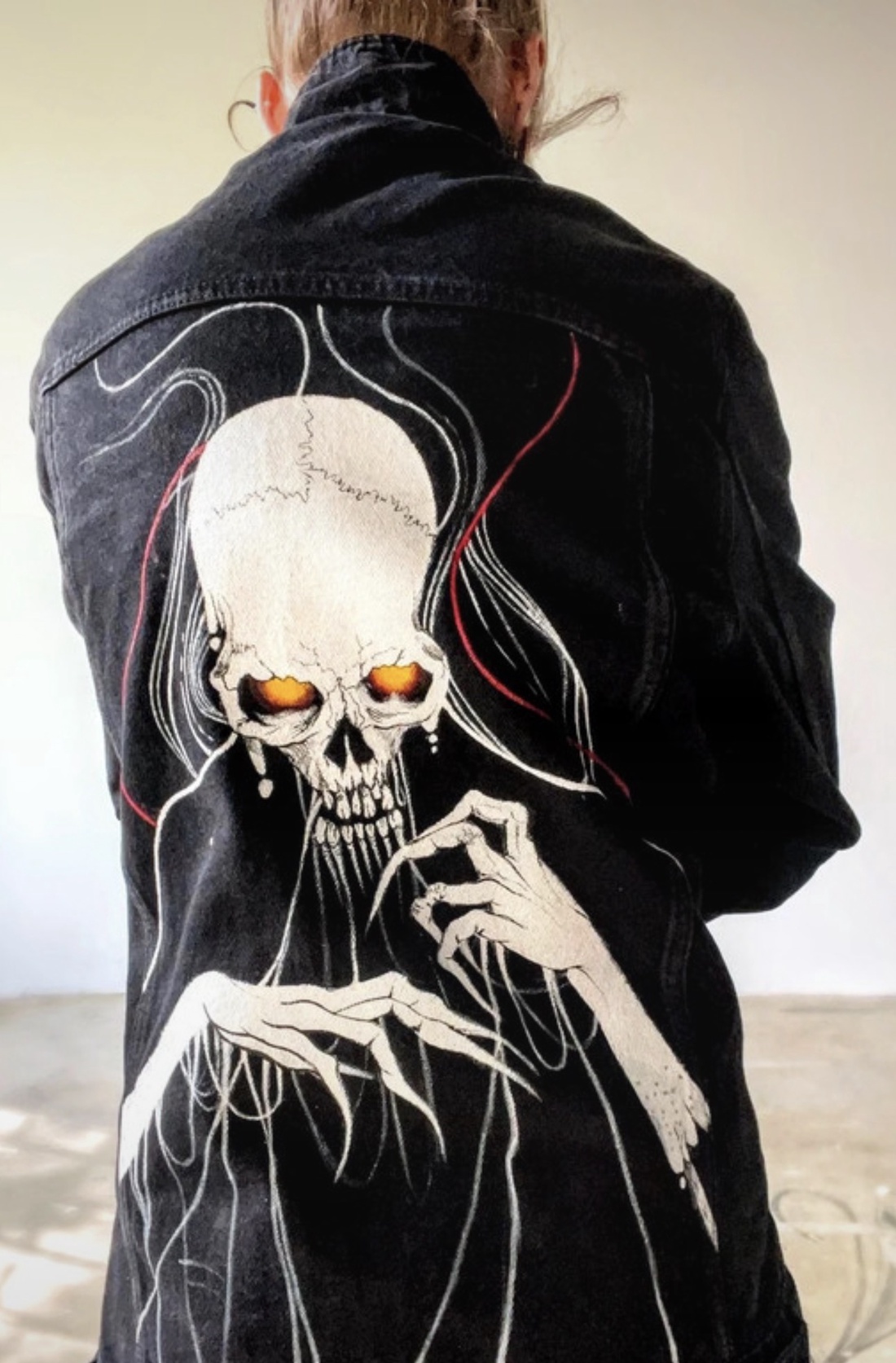 Geaca Denim pictata  - îmbrăcăminte și modă - haine bărbați - geacă bărbați - Artynos.ro