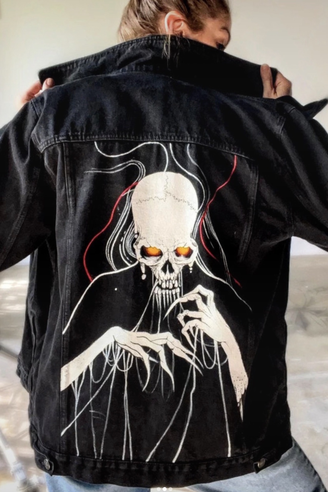Geaca Denim pictata  - îmbrăcăminte și modă - haine bărbați - geacă bărbați - Artynos.ro