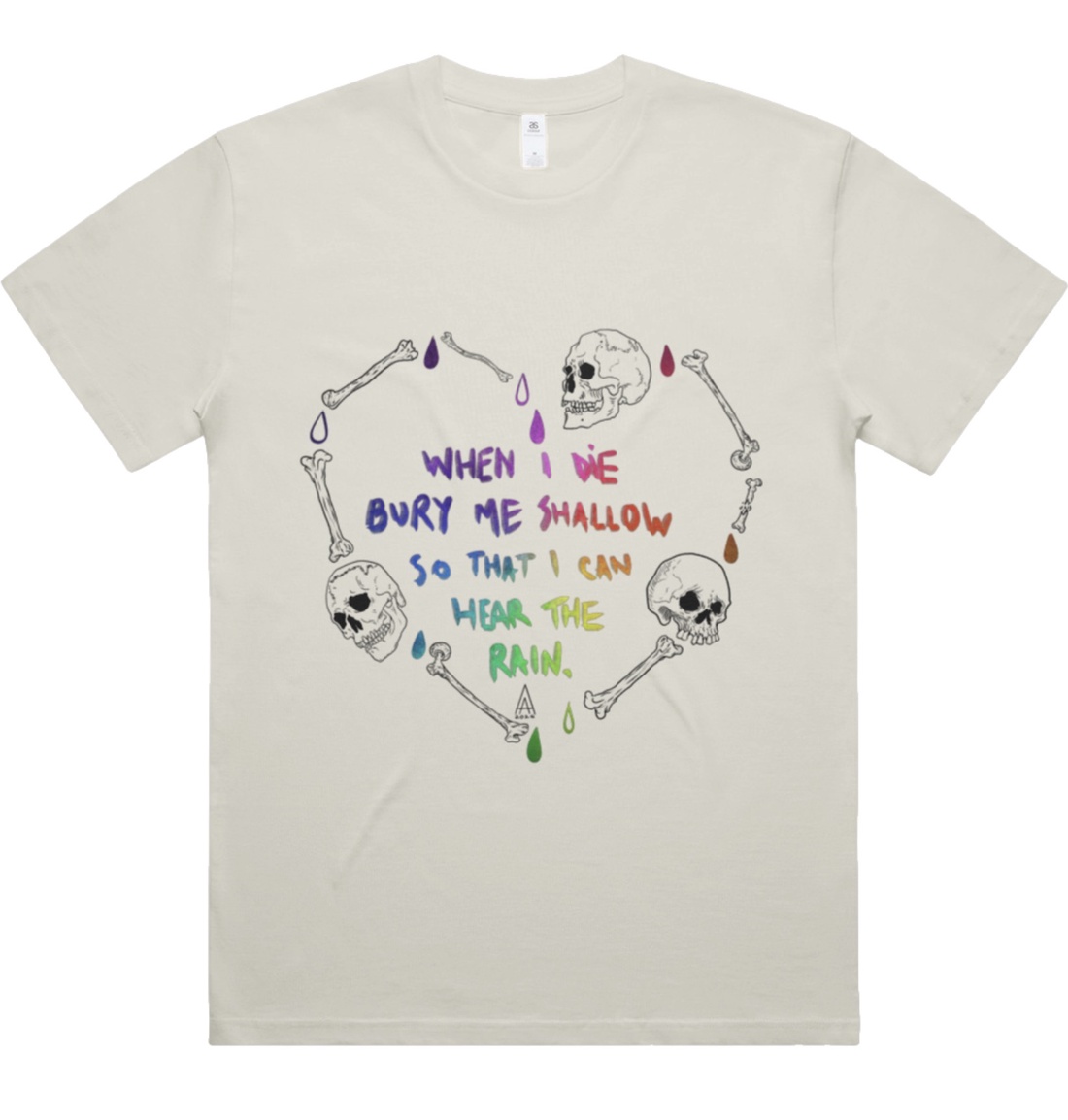 Burry Me Shallow rainbow - Tricou unisex - îmbrăcăminte și modă - haine damă - tricou și top de damă - Artynos.ro