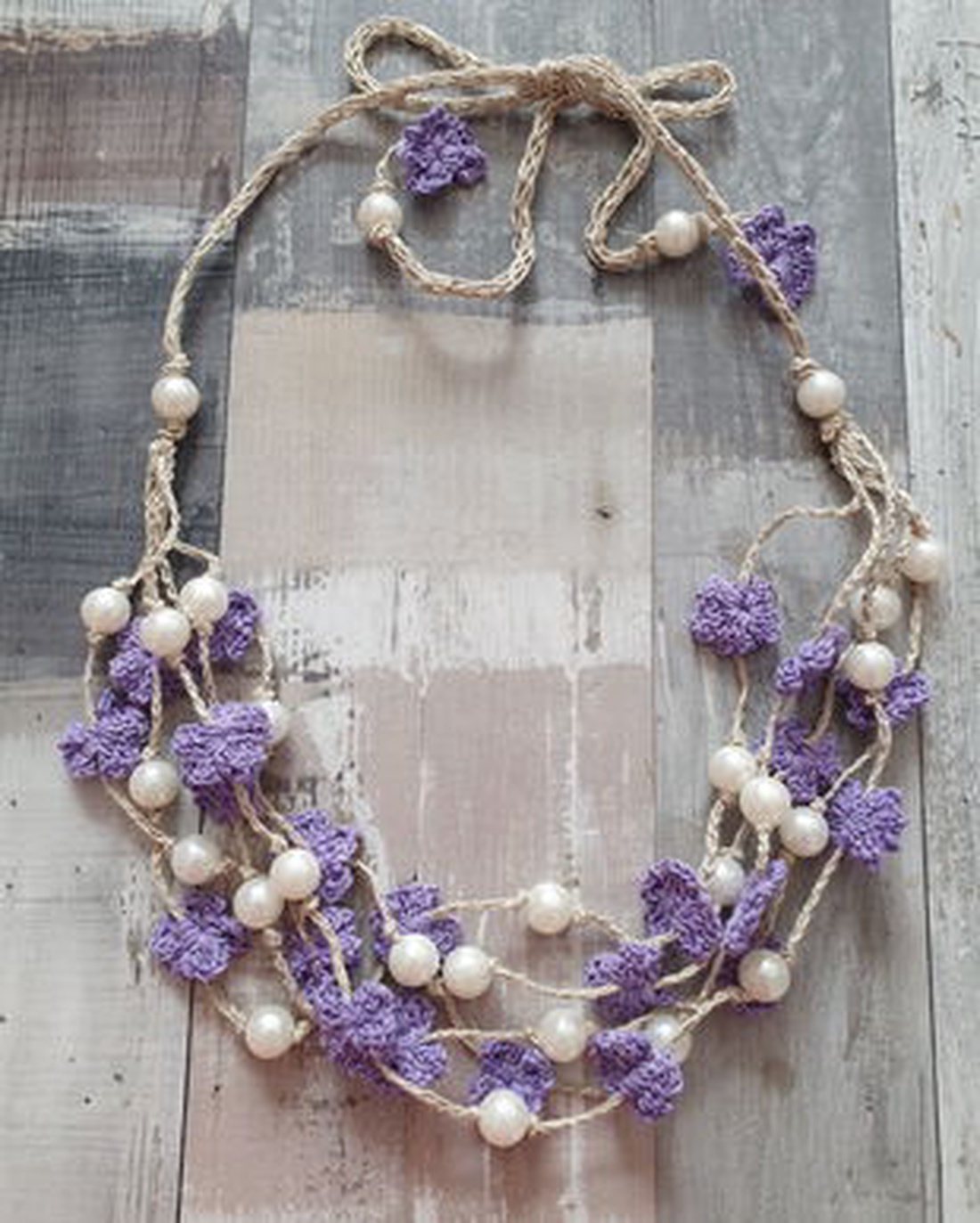 Colier cu flori  - bijuterii - coliere - coliere din perle - Artynos.ro