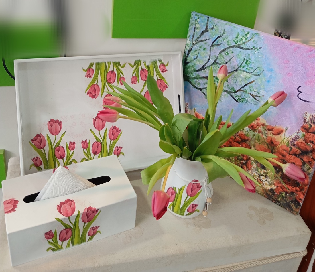 Set Tava,Vaza și Cutie de servetel - casă & stil de viață - decorațiuni de casă - accesorii florale - vaze - Artynos.ro