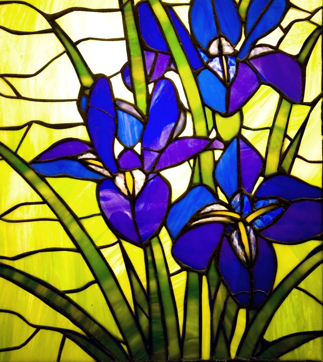 Albastru violet iris luminos tiffany imagine de perete -  - Artynos.ro