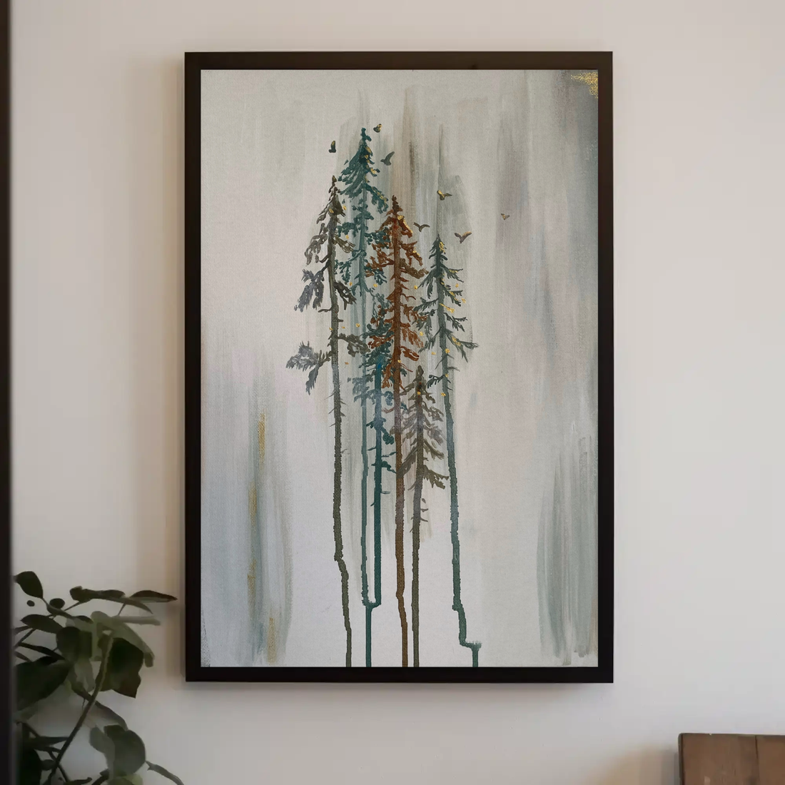 Unitate Pictura originala acrilice pe panza Padure abstract, Copaci - arte vizuale și accesorii  - picturi - pictură acrilică - Artynos.ro