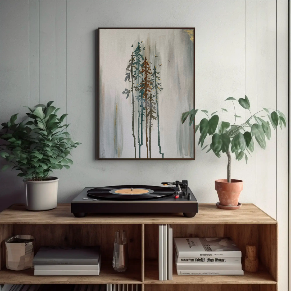 Unitate Pictura originala acrilice pe panza Padure abstract, Copaci - arte vizuale și accesorii  - picturi - pictură acrilică - Artynos.ro