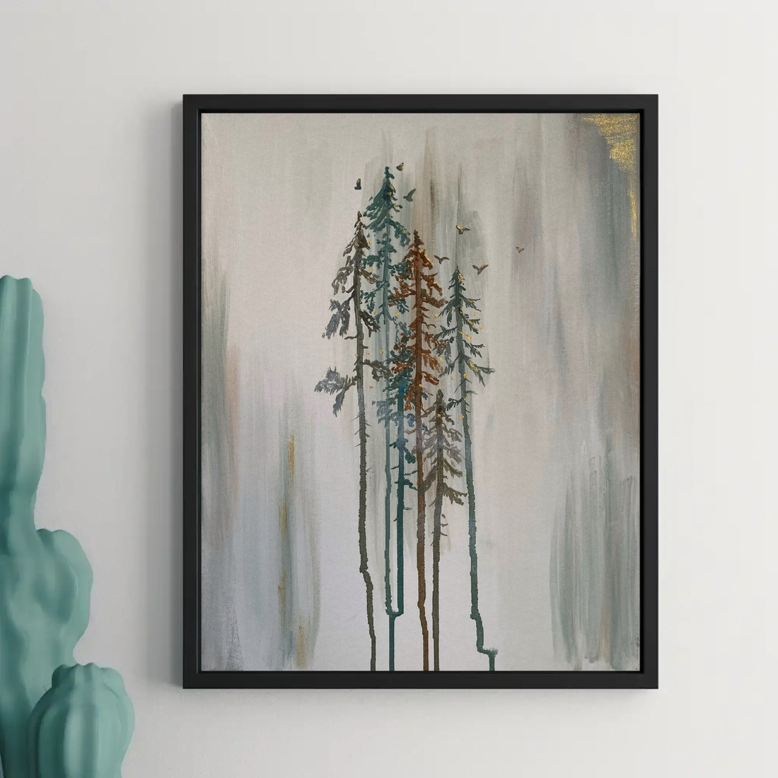 Unitate Pictura originala acrilice pe panza Padure abstract, Copaci - arte vizuale și accesorii  - picturi - pictură acrilică - Artynos.ro