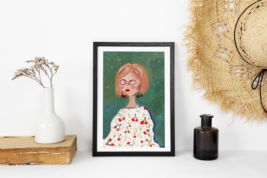 Miss Cherry - print de arta - arte vizuale și accesorii  - alte arte - Artynos.ro