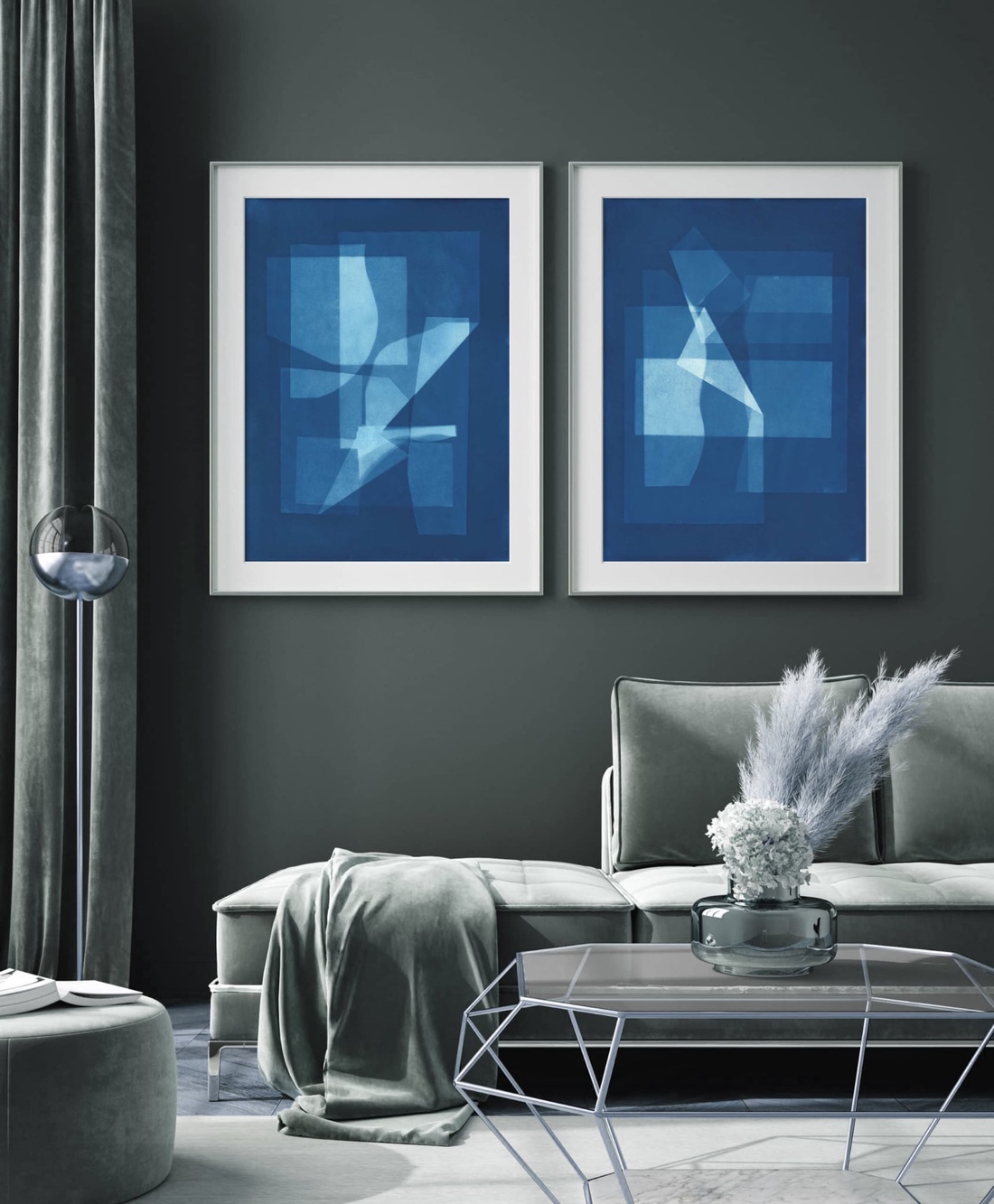  Set tablouri geometrice albastre picturi moderne albastre tablouri abstracte albastre print cadou tablouri originale  - arte vizuale și accesorii  - picturi - acuarele picturi - Artynos.ro