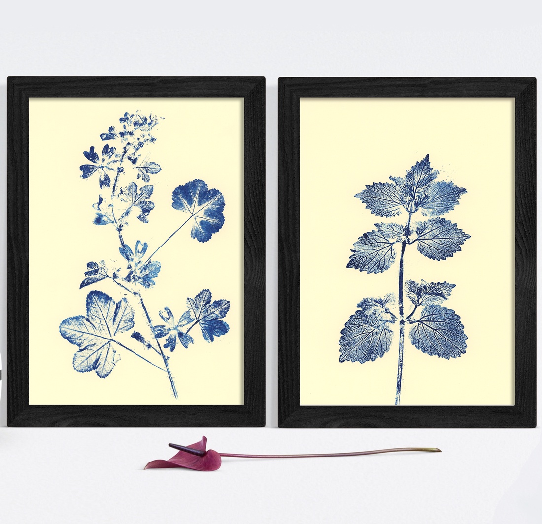 Set 2 Printuri monotipie originala poster cadou inedit print botanic albastru decoratiune interioara design interior - arte vizuale și accesorii - picturi - acuarele picturi - Artynos.ro Set 2 Printuri monotipie originala poster cadou inedit print botanic albastru decoratiune interioara design interior - arte vizuale și accesorii - picturi - acuarele picturi - Artynos.ro