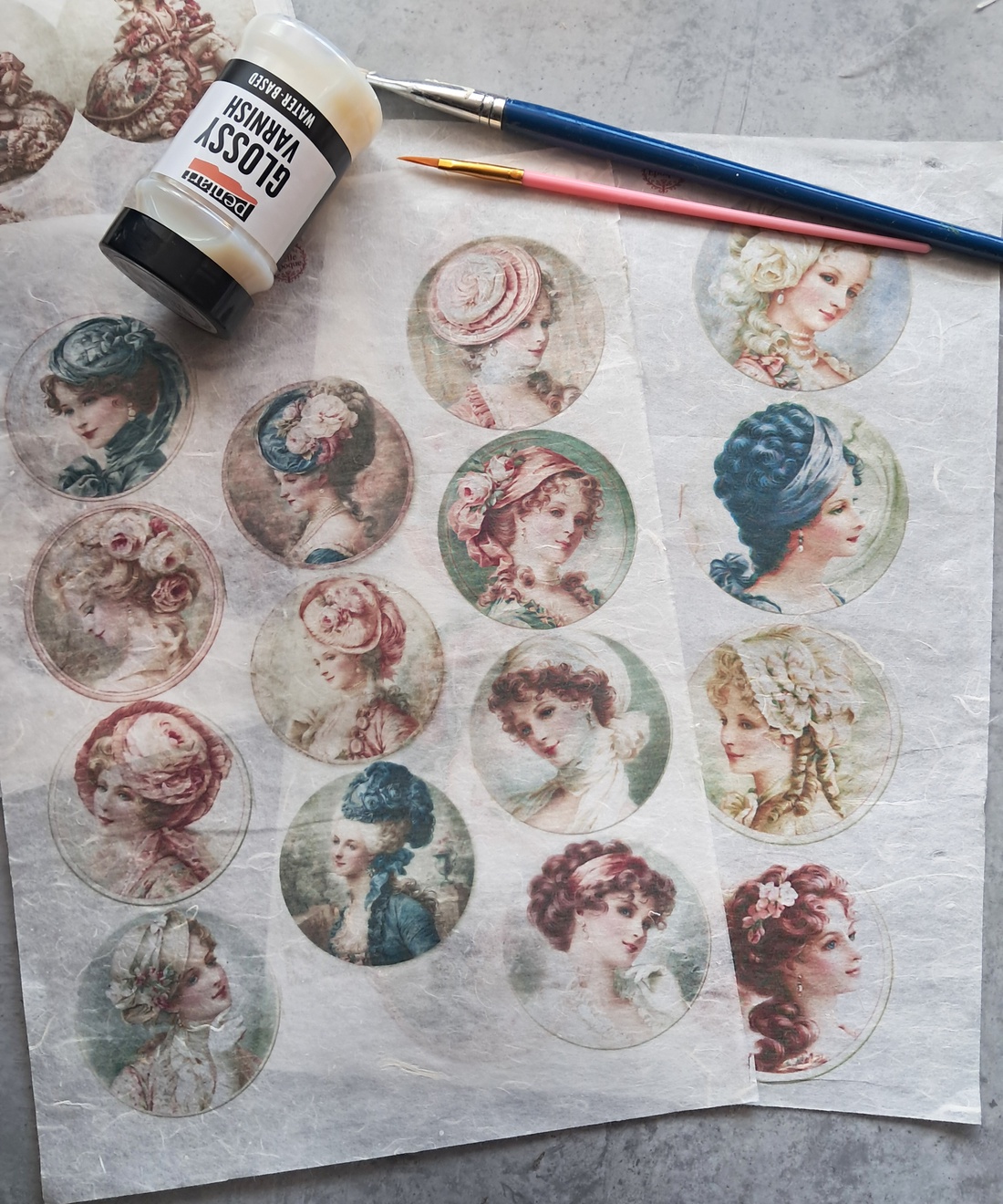 Hârtie de orez A4 Portrete Aristocrate (A) � Rice paper decoupage, Hârtie de orez A4 pentru decoupage - accesorii și unelte - hârtie - hârtie decoupage - Artynos.ro