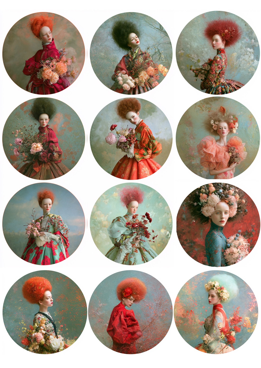 Floral Salon - Hartie de orez imprimata A4, Rice paper decoupage - accessorii și unelte - hârtie - hârtie decoupage - Artynos.ro