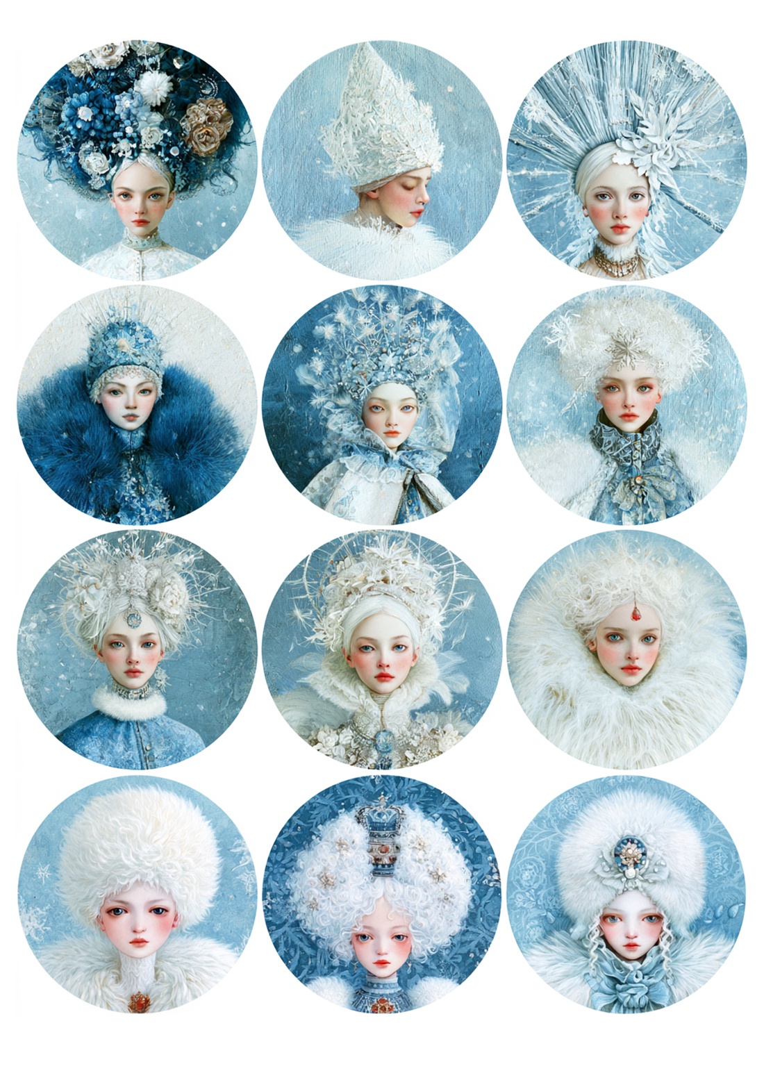 Reginele Albe (B) � Rice paper decoupage, Hârtie de orez A4 pentru decoupage - accessorii și unelte - hârtie - hârtie decoupage - Artynos.ro