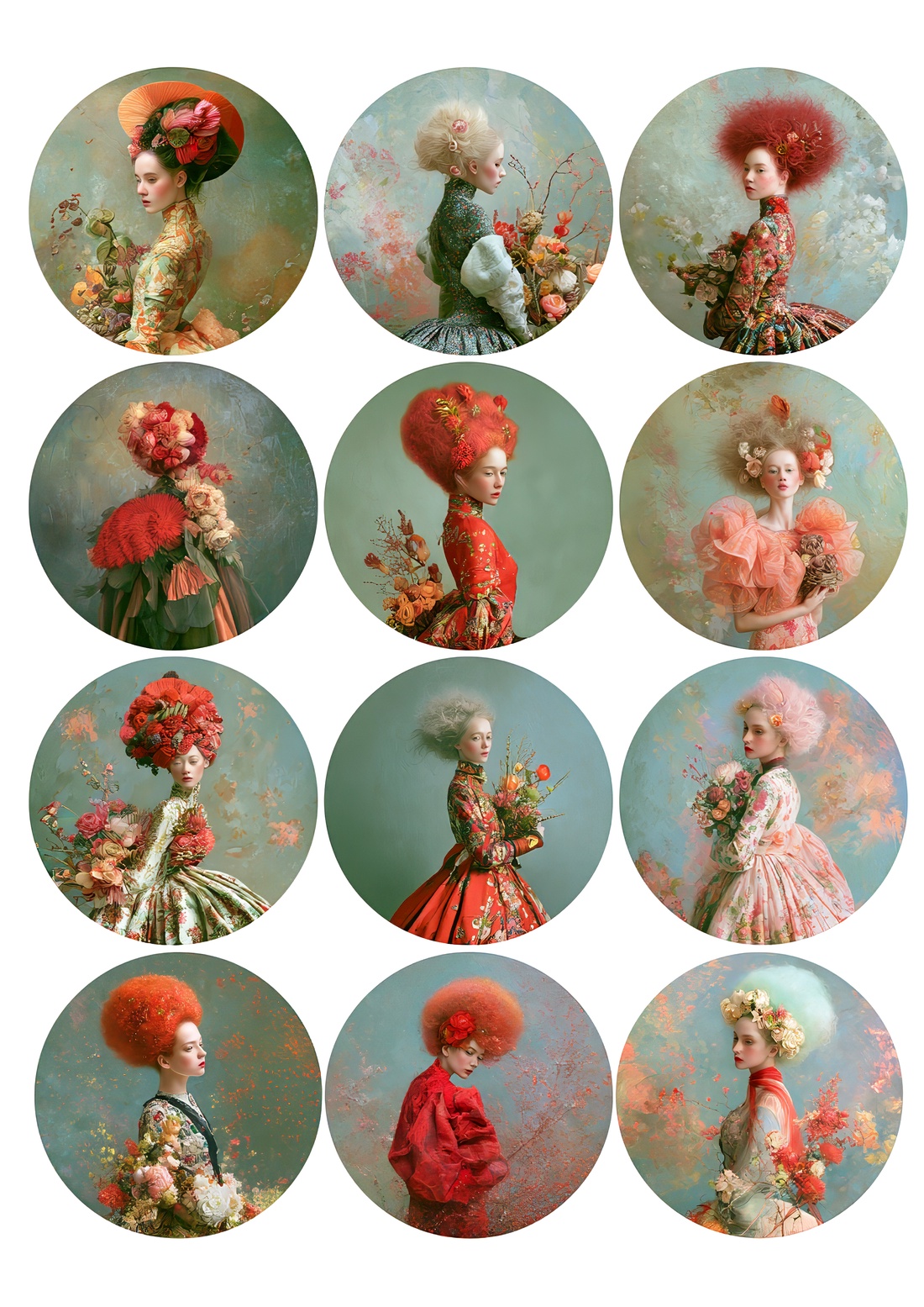 Hârtie de orez A4, Portraits from the Kingdom of Dreams (C)- Rice paper decoupage, Hartie de orez imprimata A4 - accesorii și unelte - hârtie - hârtie decoupage - Artynos.ro
