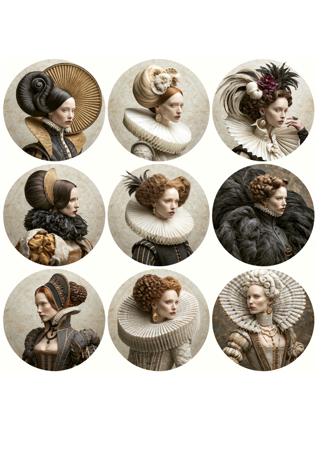 Belle Epoque Portraits (G) - Fantasy rice paper, Hartie de orez decoupage A4 - accessorii și unelte - hârtie - hârtie decoupage - Artynos.ro
