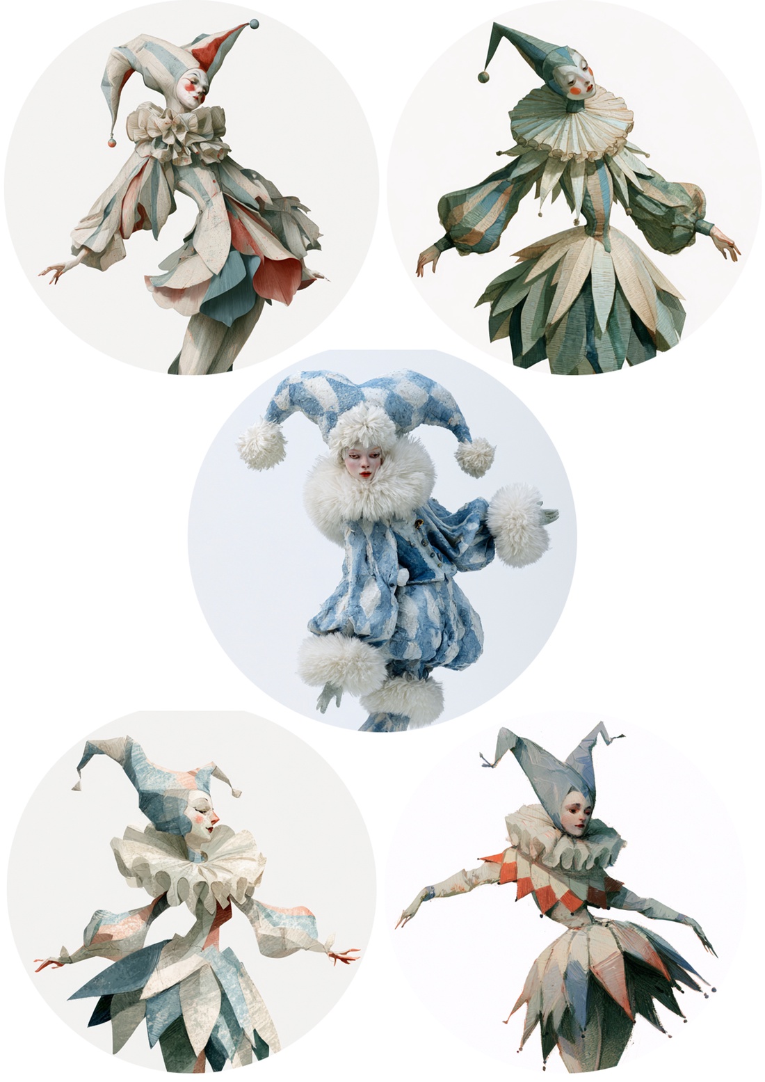 Hartie de orez A4  Cinci figuri  (E) -  hartie de orez, rice paper A4 - accessorii și unelte - hârtie - hârtie decoupage - Artynos.ro
