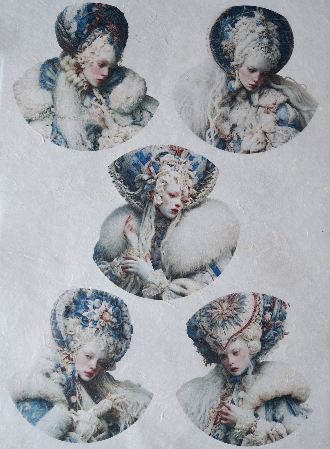 Hartie de orez A4 -  Portrete fantezie pe hartie de orez, Hartie de orez decoupage A4 - accessorii și unelte - hârtie - hârtie decoupage - Artynos.ro