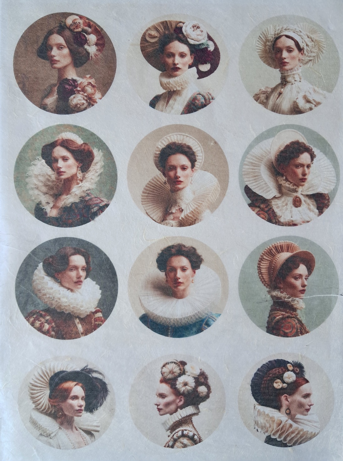 Hartie de orez A4, Belle Epoque Portraits (A) - Fantasy rice paper, Hartie de orez decoupage A4 - accessorii și unelte - hârtie - hârtie decoupage - Artynos.ro