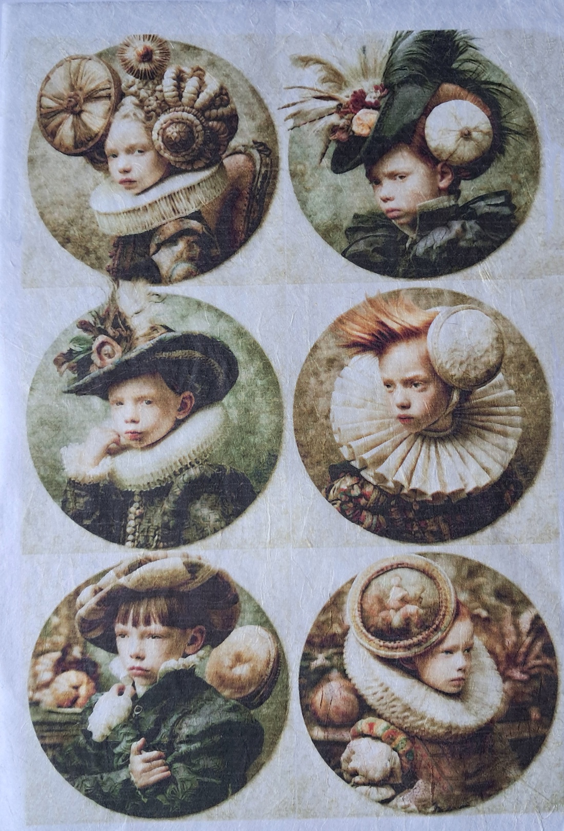 Hârtie de orez A4 Copii din epoca nobila (L) - Rice paper decoupage,  Hartie de orez imprimata A4 - accessorii și unelte - hârtie - hârtie decoupage - Artynos.ro