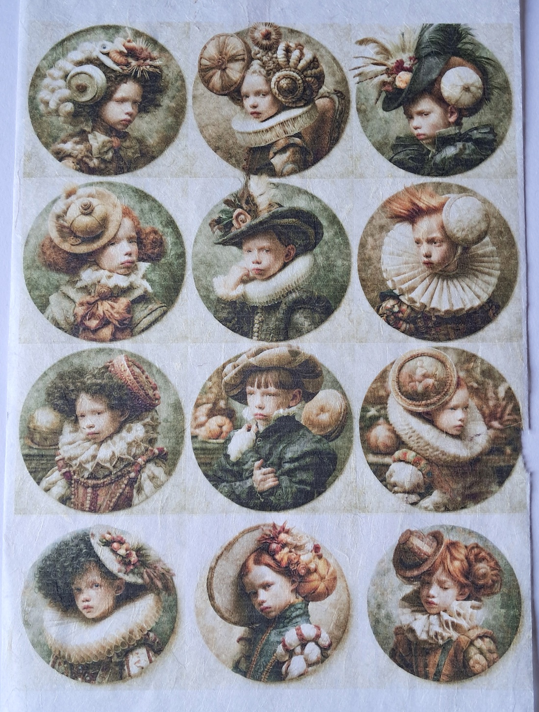 Hârtie de orez A4 Copii din epoca nobila (D) - Rice paper decoupage, Hartie de orez imprimata A4 - accessorii și unelte - hârtie - hârtie decoupage - Artynos.ro