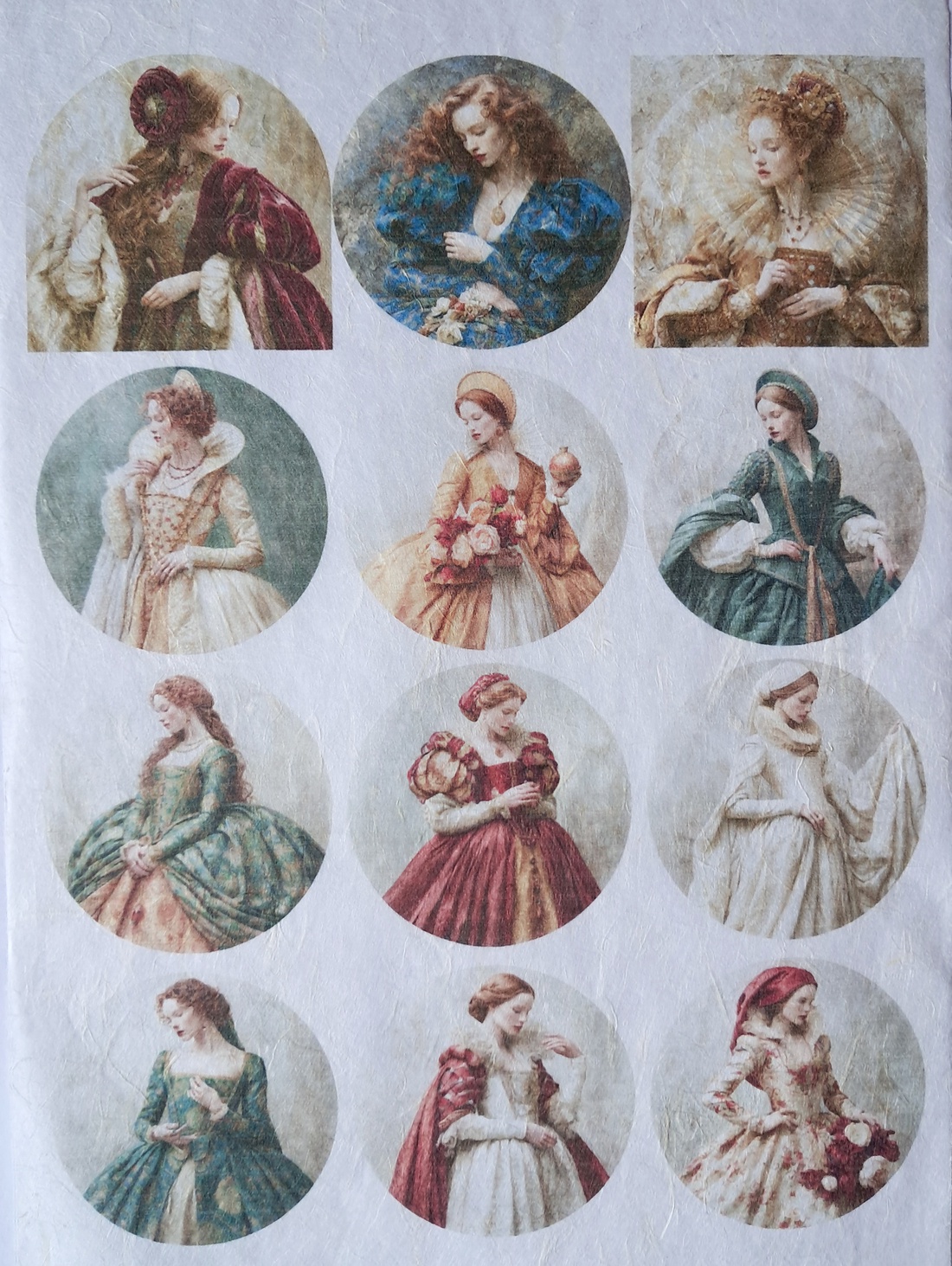 Hârtie de orez A4 Ecouri din Gradinile Regale (D) - Rice paper decoupage, Hartie de orez imprimata A4  - accessorii și unelte - hârtie - hârtie decoupage - Artynos.ro